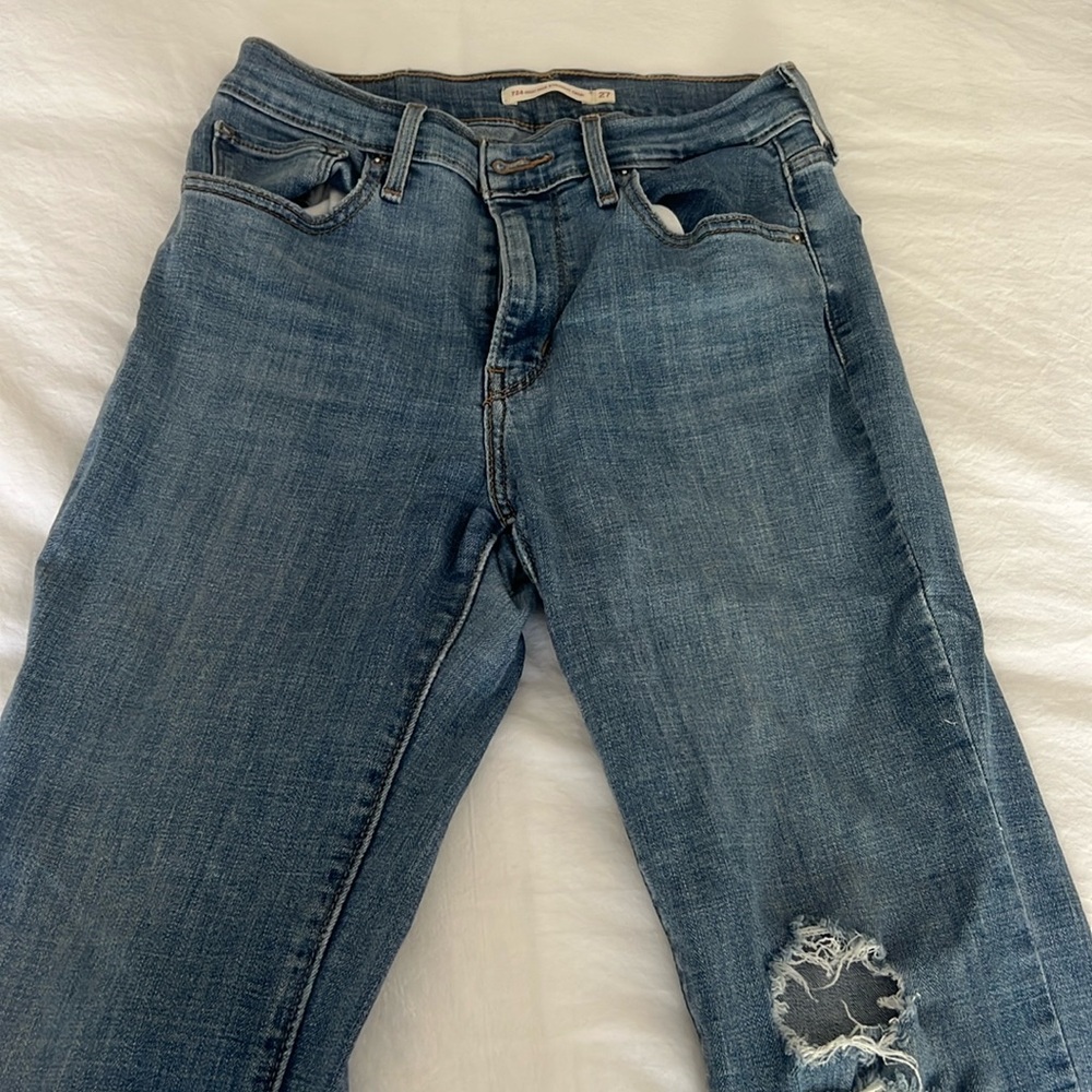 Levi’s high rise straight crop jeans